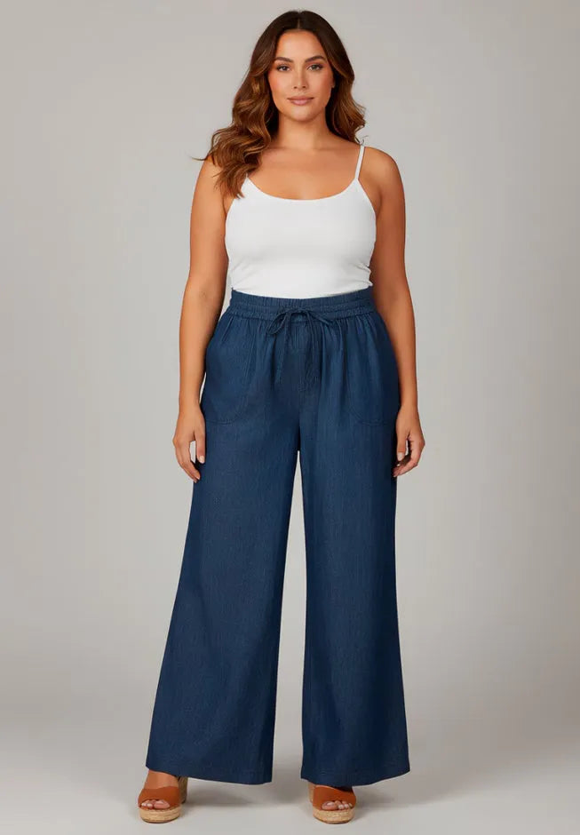 Wide-Leg Drawstring Pant