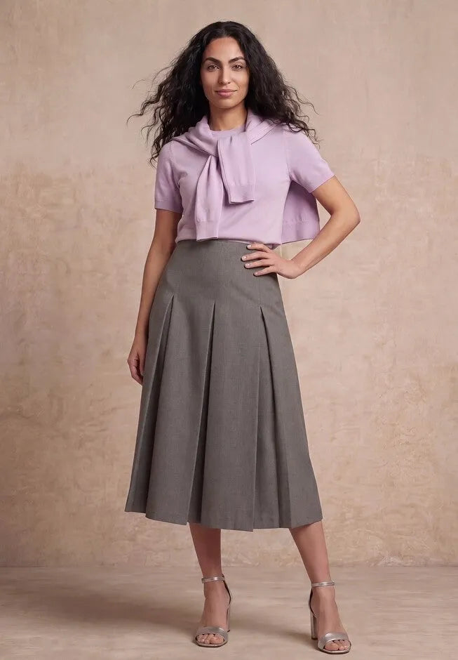 Pleated A-Line Skirt