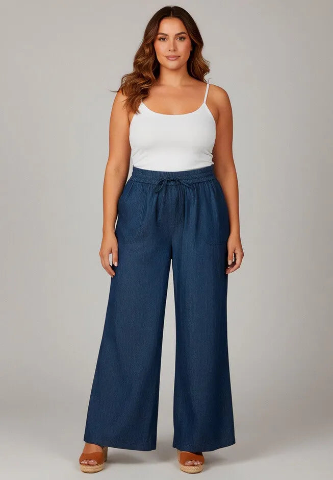 Wide-Leg Drawstring Pant