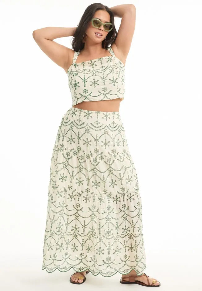 Cropped Eyelet Top