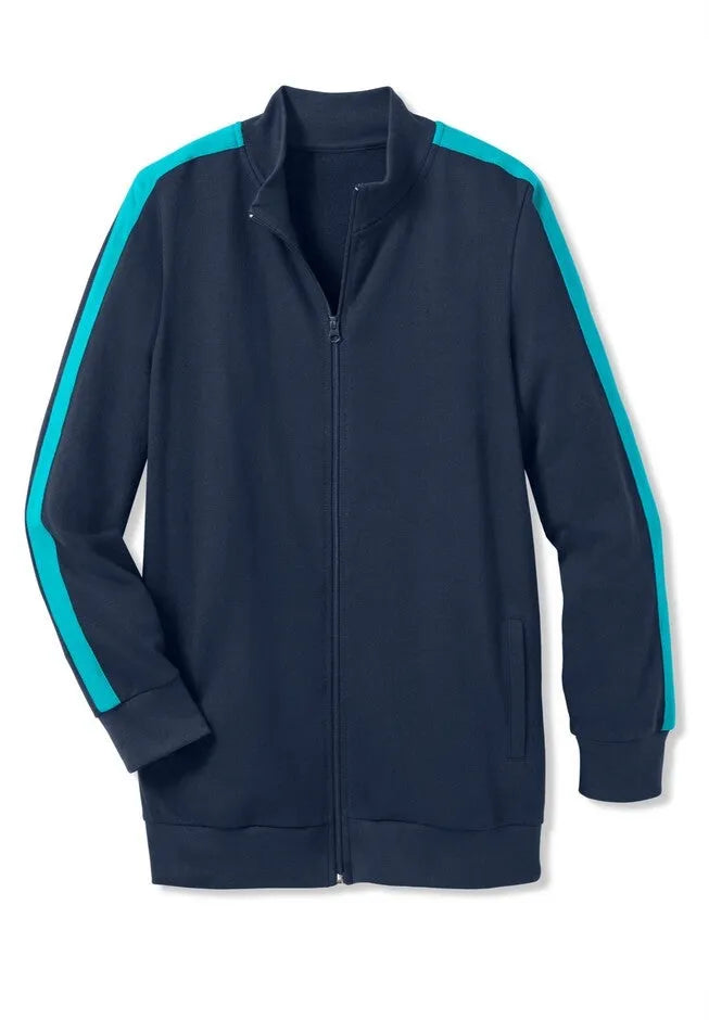 Side Stripe French Terry Zip Jacket